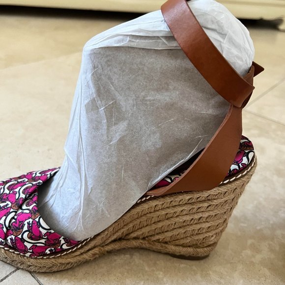 Tory Burch Lily Pad Wedge Espadrilles Sandals - Picture 2 of 8